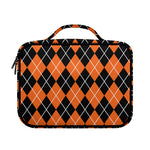 Orange And Black Argyle Print Briefcase Bible Bag