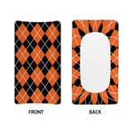 Orange And Black Argyle Print Changing Pad Cover