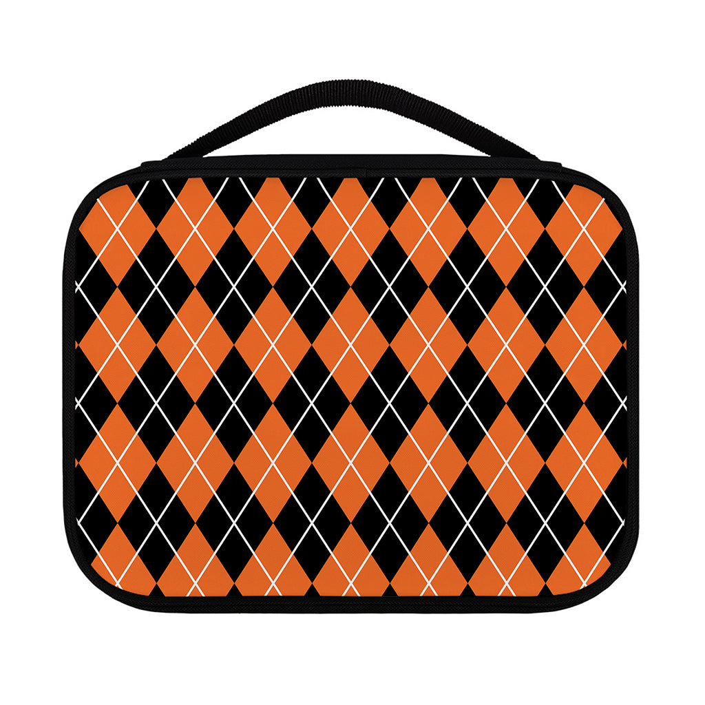 Orange And Black Argyle Print Classic Bible Case