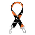 Orange And Black Argyle Print Dog Seat Belt