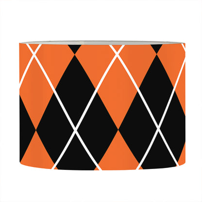 Orange And Black Argyle Print Drum Lamp Shade