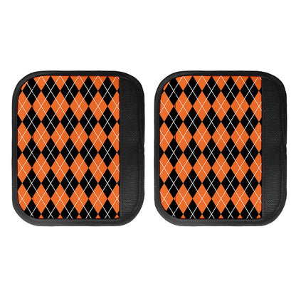 Orange And Black Argyle Print Handle Covers