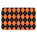 Orange And Black Argyle Print Indoor Door Mat