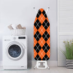 Orange And Black Argyle Print Ironing Board Cover