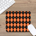 Orange And Black Argyle Print Mouse Pad