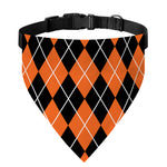 Orange And Black Argyle Print Over The Collar Dog Bandana