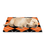 Orange And Black Argyle Print Pet Cooling Mat Cover