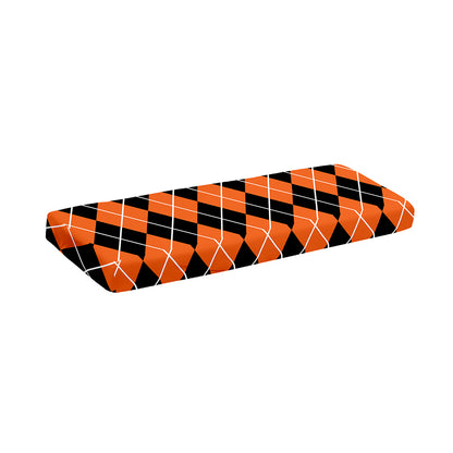 Orange And Black Argyle Print Piano Keyboard Cover