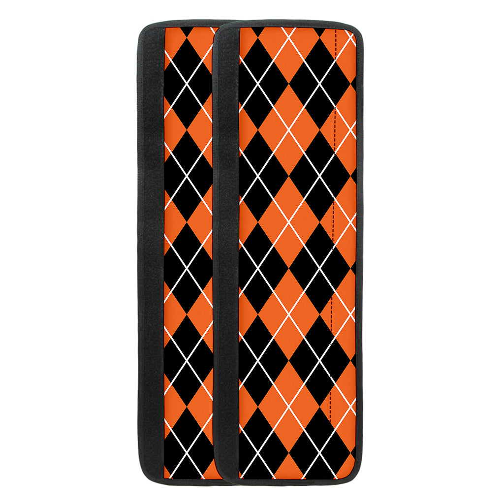 Orange And Black Argyle Print Refrigerator Handle Covers