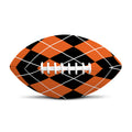 Orange And Black Argyle Print Rugby Ball