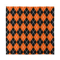 Orange And Black Argyle Print Silk Bandana