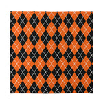 Orange And Black Argyle Print Silk Bandana