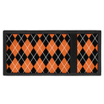 Orange And Black Argyle Print Trifold Wallet