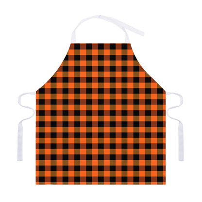 Orange And Black Buffalo Check Print Adjustable Apron