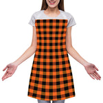 Orange And Black Buffalo Check Print Adjustable Apron