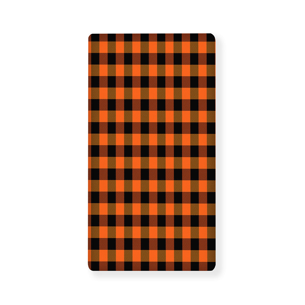 Orange And Black Buffalo Check Print Baby Crib Sheet