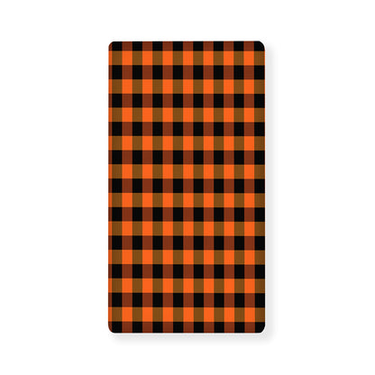 Orange And Black Buffalo Check Print Baby Crib Sheet