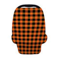 Orange And Black Buffalo Check Print Baby Seat Cover
