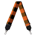 Orange And Black Buffalo Check Print Bag Strap