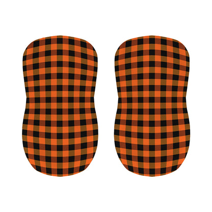 Orange And Black Buffalo Check Print Bar Stool Covers