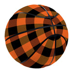 Orange And Black Buffalo Check Print Basketball