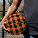 Orange And Black Buffalo Check Print Basketball