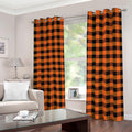 Orange And Black Buffalo Check Print Dimout Grommet Curtains