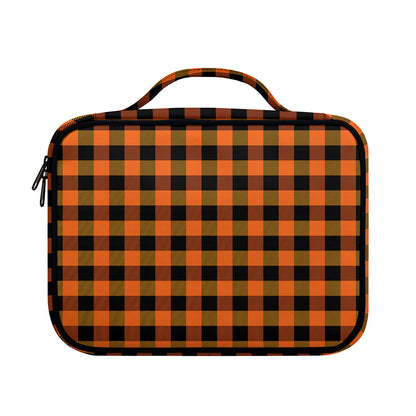 Orange And Black Buffalo Check Print Briefcase Bible Bag