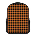 Orange And Black Buffalo Check Print Casual Backpack
