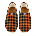 Orange And Black Buffalo Check Print Casual Shoes