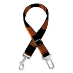 Orange And Black Buffalo Check Print Dog Seat Belt