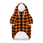 Orange And Black Buffalo Check Print Dog Zip Up Hoodie