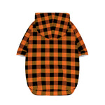 Orange And Black Buffalo Check Print Dog Zip Up Hoodie