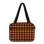 Orange And Black Buffalo Check Print Double Strap Bible Bag