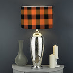Orange And Black Buffalo Check Print Drum Lamp Shade