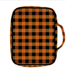 Orange And Black Buffalo Check Print Front Pocket Bible Bag
