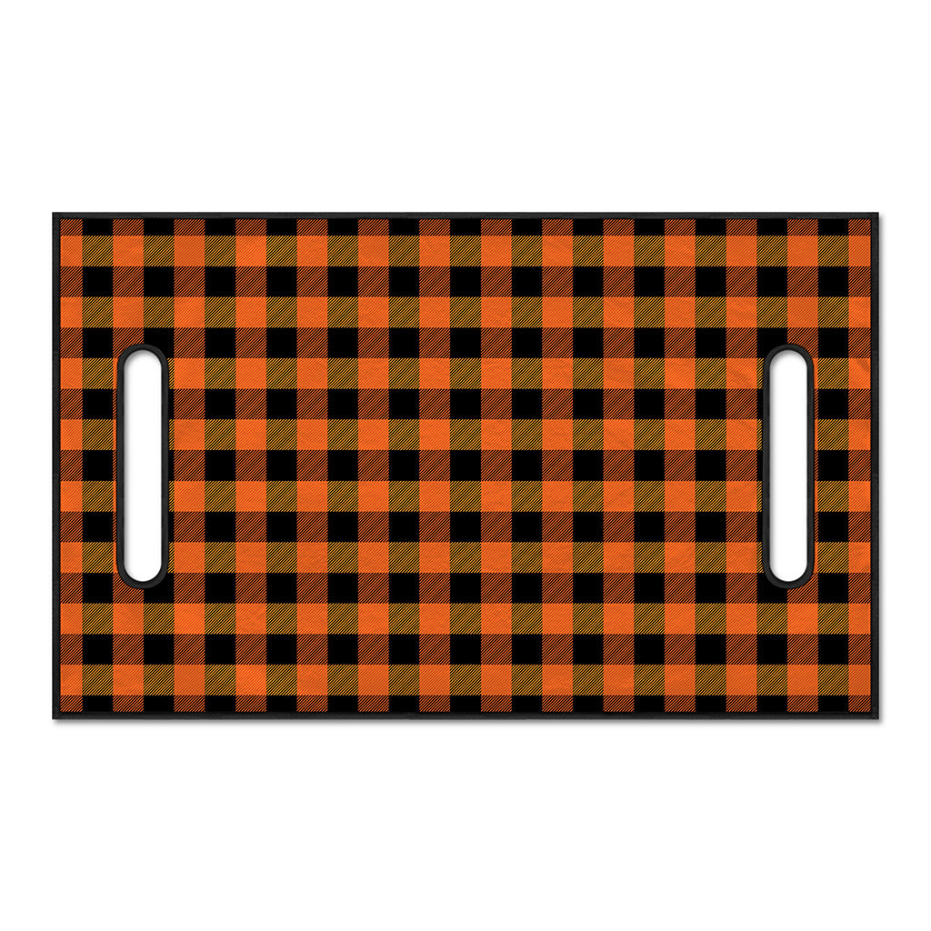 Orange And Black Buffalo Check Print Golf Cart Seat Cover