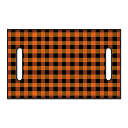 Orange And Black Buffalo Check Print Golf Cart Seat Cover
