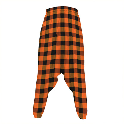 Orange And Black Buffalo Check Print Hammer Pants