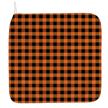 Orange And Black Buffalo Check Print Hand Towel