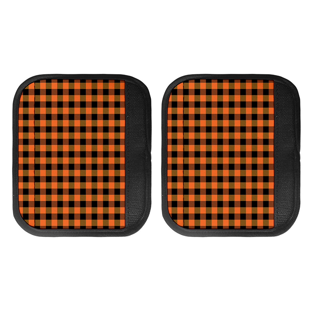 Orange And Black Buffalo Check Print Handle Covers