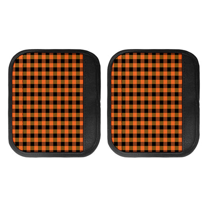 Orange And Black Buffalo Check Print Handle Covers