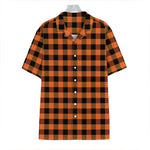 Orange And Black Buffalo Check Print Hawaiian Shirt