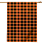 Orange And Black Buffalo Check Print House Flag