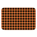 Orange And Black Buffalo Check Print Indoor Door Mat