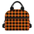 Orange And Black Buffalo Check Print Insulated Lunch Bag
