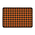 Orange And Black Buffalo Check Print Kitchen Mat