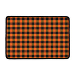 Orange And Black Buffalo Check Print Kitchen Mat