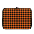Orange And Black Buffalo Check Print Laptop Sleeve