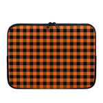 Orange And Black Buffalo Check Print Laptop Sleeve